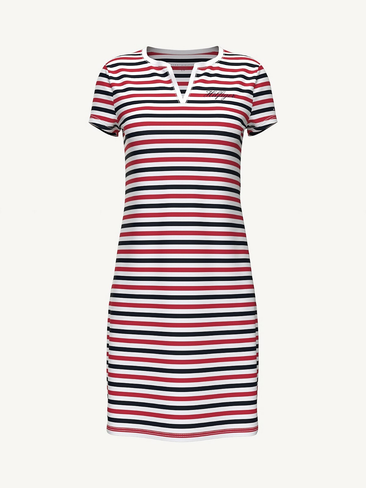 NWT Tommy Hilfiger Women's Essential Stripe Split Neck Tee T-Shirt Dress S - XXL