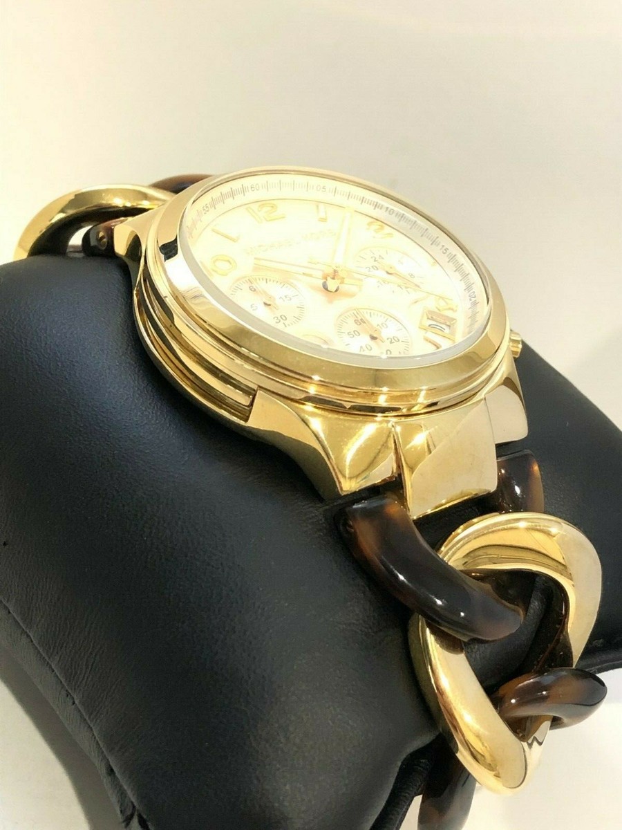 MICHAEL KORS LADIES MK4222 RUNWAY YELLOW GOLD STEEL CHAIN BRACELET