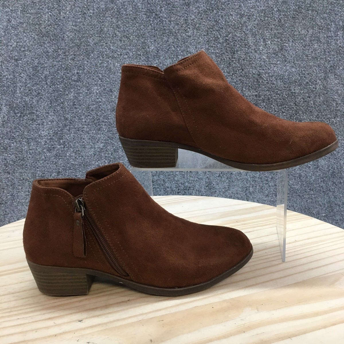 Arizona Jean Co Boots Womens 7M Galen Ankle Booties Brown Suede
