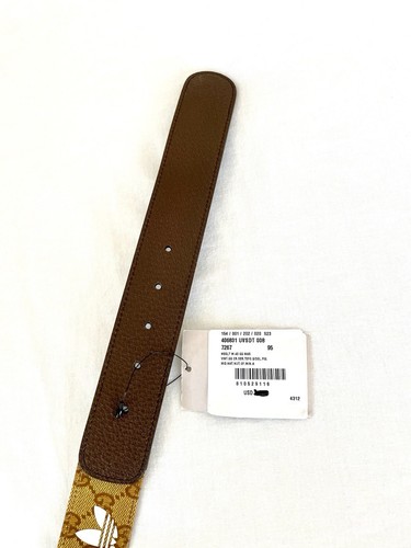 New GUCCI BELT ADIDAS X TREFOIL GG LOGO MARMONT BUCKLE LEATHER sz 95/ 38 - Picture 5 of 12