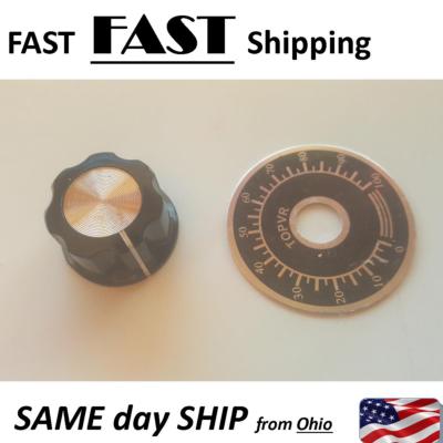 Indexed Rotation Control Knob Adjustable Rotate Button Potentiometer Control Knob 0-100 Scale Bezel ...