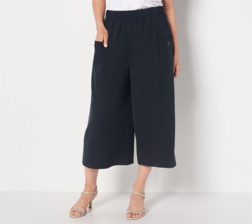Tシャツ・カットソー Lightweight wide silhouette cropped slacks black Truth + Style Cropped Wide Leg Pants Black XS New | eBay