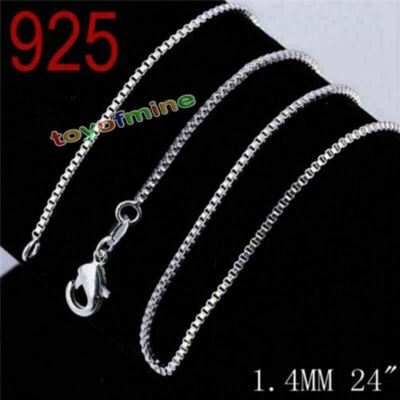 New Women  Sterling Silver 1.4MM Long Pendant Necklace Chain Jewelry