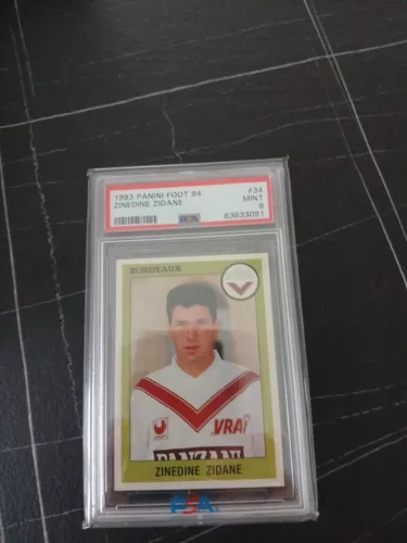 **RARE** 1994 Panini Football ZINEDINE ZIDANE ROOKIE RC #34 PSA 9 MINT Bordeaux