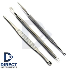 3Pcs Blackhead Remover Comedone Acne Extractors #2-4-6 Pimple Blemish Skin Care