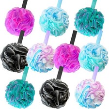 10 Pack Bath Sponge Shower Loofah Mesh Pouf Bath Scrunchies Body Wash Puff