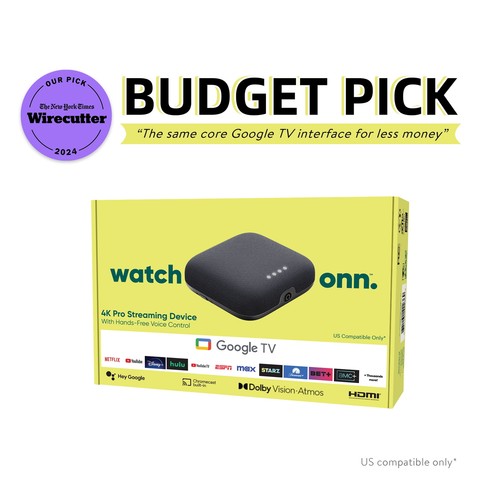 onn. Google TV 4K Pro Streaming Device (New, 2024), 4K UHD resolution