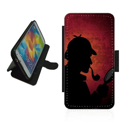 Sherlock Holmes Handyhülle Geldbörse Flip Cover für iPhone Samsung Detective SHE2