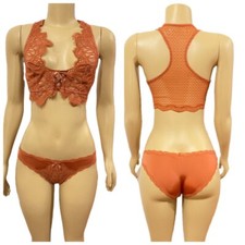 Victorias Secret Dream Angels Set Sheer Mesh Lace Bralette Cheekini Panty Medium