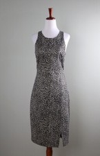 BANANA REPUBLIC $129 Sparkle Metallic Leopard Lined Sheath Dress Size 6