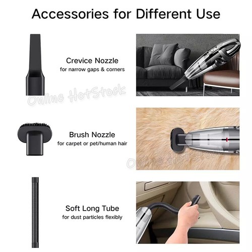 Car Vacuum Cleaner Handheld 12V 120W Cordless Rechargeable Portable Home OZ - Picture 5 of 10