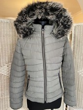 Ymi Women’s Grey Fitted Puffer Jacket. Size Xs (4-8).