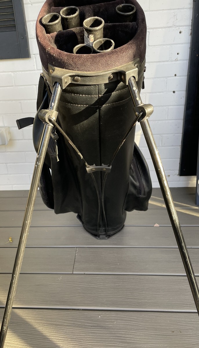 Takara Sport Inc Golf Bag Black Leather w/ Strap Vintage | eBay