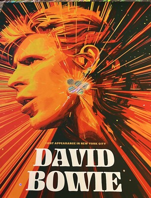 DAVID BOWIE VERY RARE OIL SWIRL FOIL CONCERT POSTER NEW YORK CITY