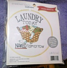 Dimensions Laundry Day 72-75345 Cross Stitch Kit 6" Round ~ NEW #1