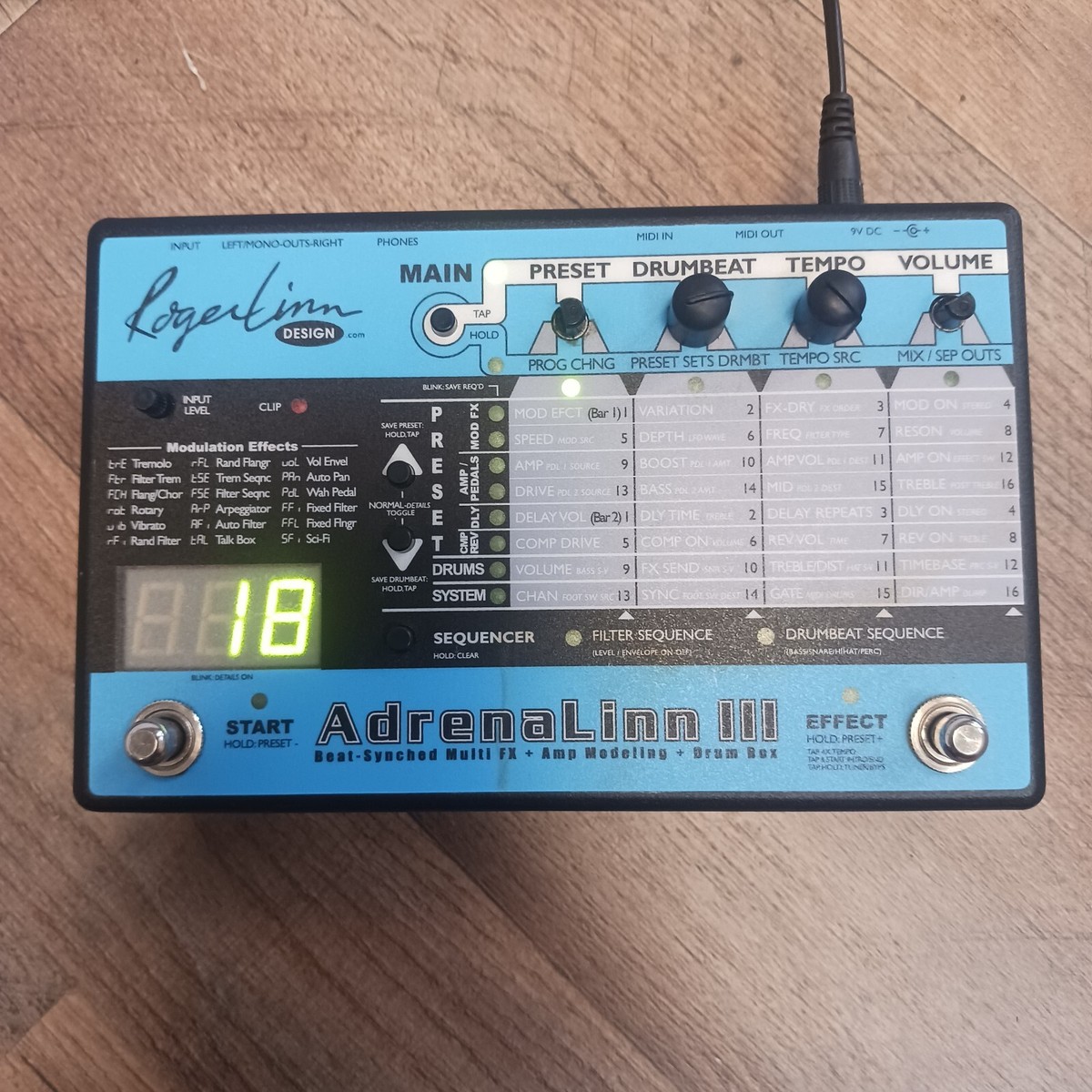 ギター ADRENALINN 3 Roger Linn AdrenaLinn III Guitar Pedal Multi FX Drum Box