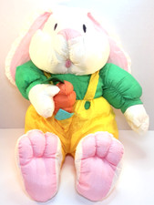 Vintage International Silver Co Plush Bunny Rabbit Nylon Parachute Material 15"