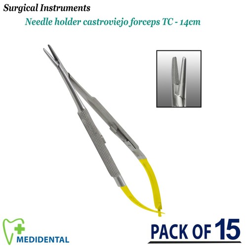 Pack Of 15 Dental Surgical Needle Holder Castroviego TC Oral Surgery Instruments eBay