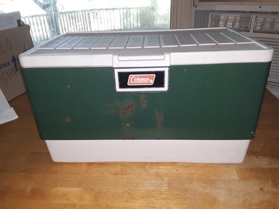vintage green coleman cooler