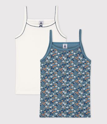 Petit Bateau 2er Trägerhemden Set 128 cm 8 Jahre T-Shirt Hemden Spagettishirt
