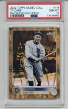 2022 TOPPS GILDED COLLECTION RAYWAVE GOLD ETCH TY COBB TIGERS /25 PSA 10 LOW POP