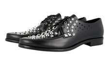 PRADA Rivets Studs RUNWAY Derby Dress Shoes 2EG256 Black NEW -  US 7.5 EU 40,5
