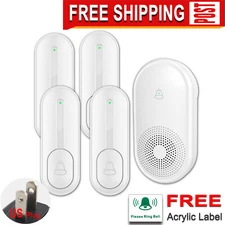 LIKEPAI Wireless Doorbell Set For Home,With 4 call butoons + 1 indoor receiver