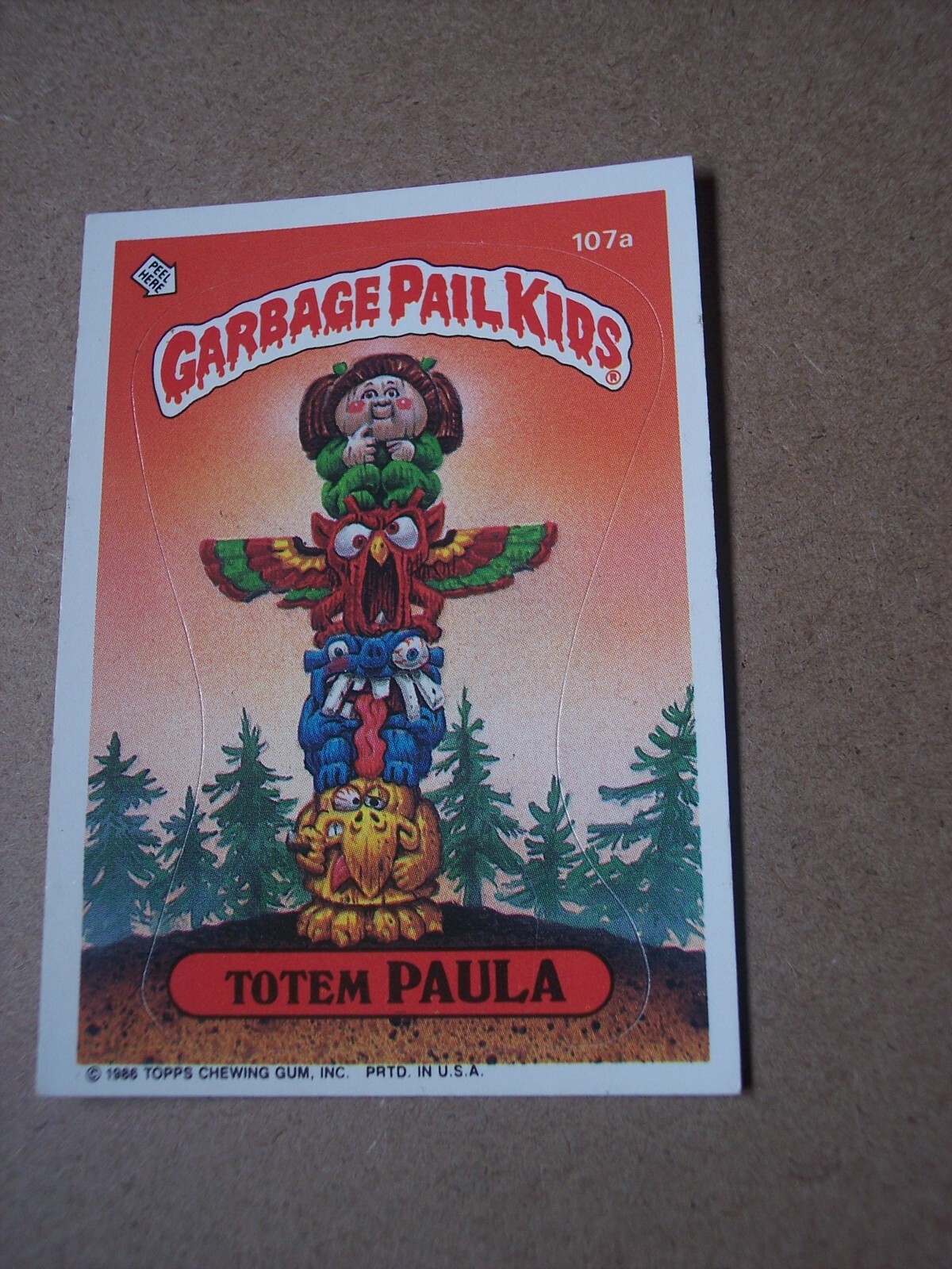 Totem PAULA #107a 1986 Garbage Pail Kids trading card — raw and PSA graded price guide