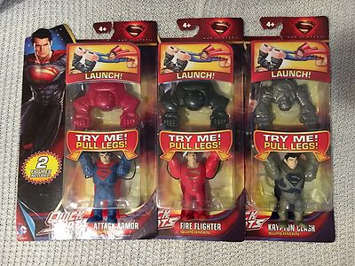 DC Comics Quick Shots SuPeRmAn KRYPTON CLASH,ATTACK ARMOR & FIRE FLIGHTER Lot 