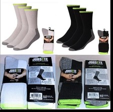 6 Pairs Mens Jobsite Moisture Control Comfort Top Cushioned Work Crew Socks