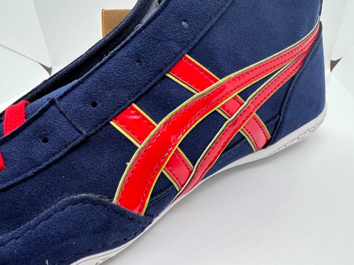 asics Boxing Wrestling Shoes Navy Red Line Gold EX-EO