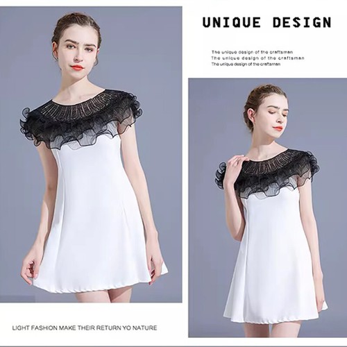 Women Layered Ruffles Lace Bolero Prom Wedding Dress Shawl Shrug Wrap Cover Up - Picture 12 of 19