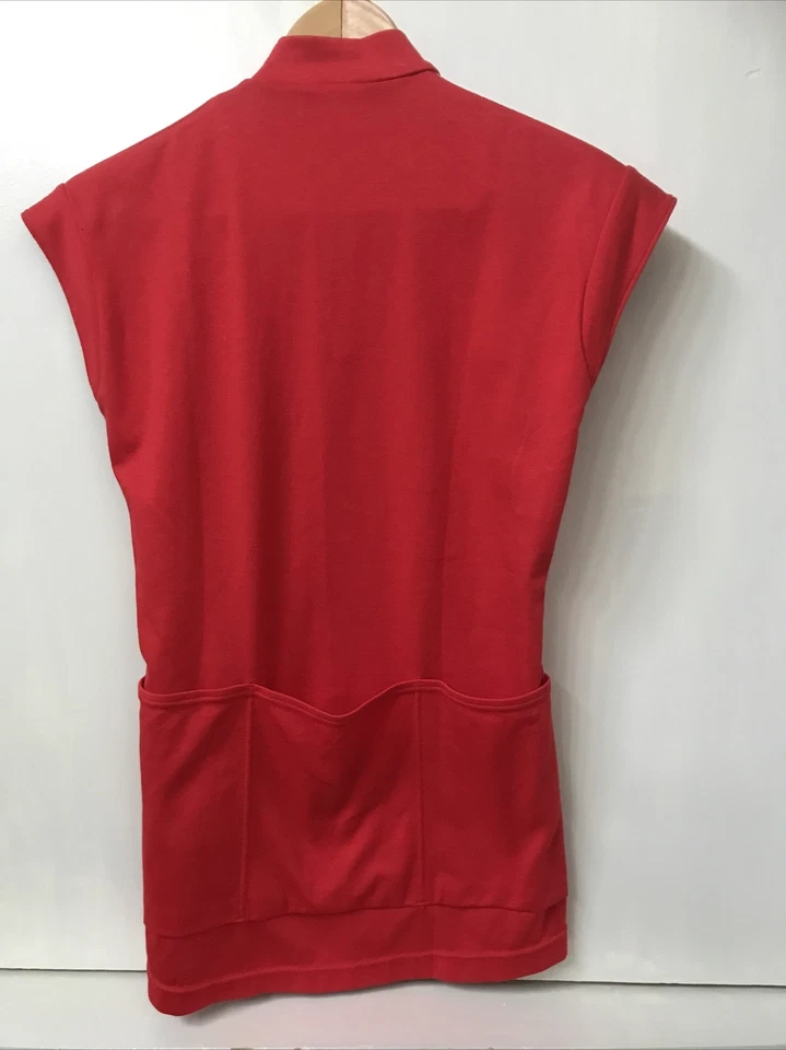 Descente Red Sleeveless Round Neck Quarter Zip Cycling Jersey Women’s Size S - Image 3 of 4