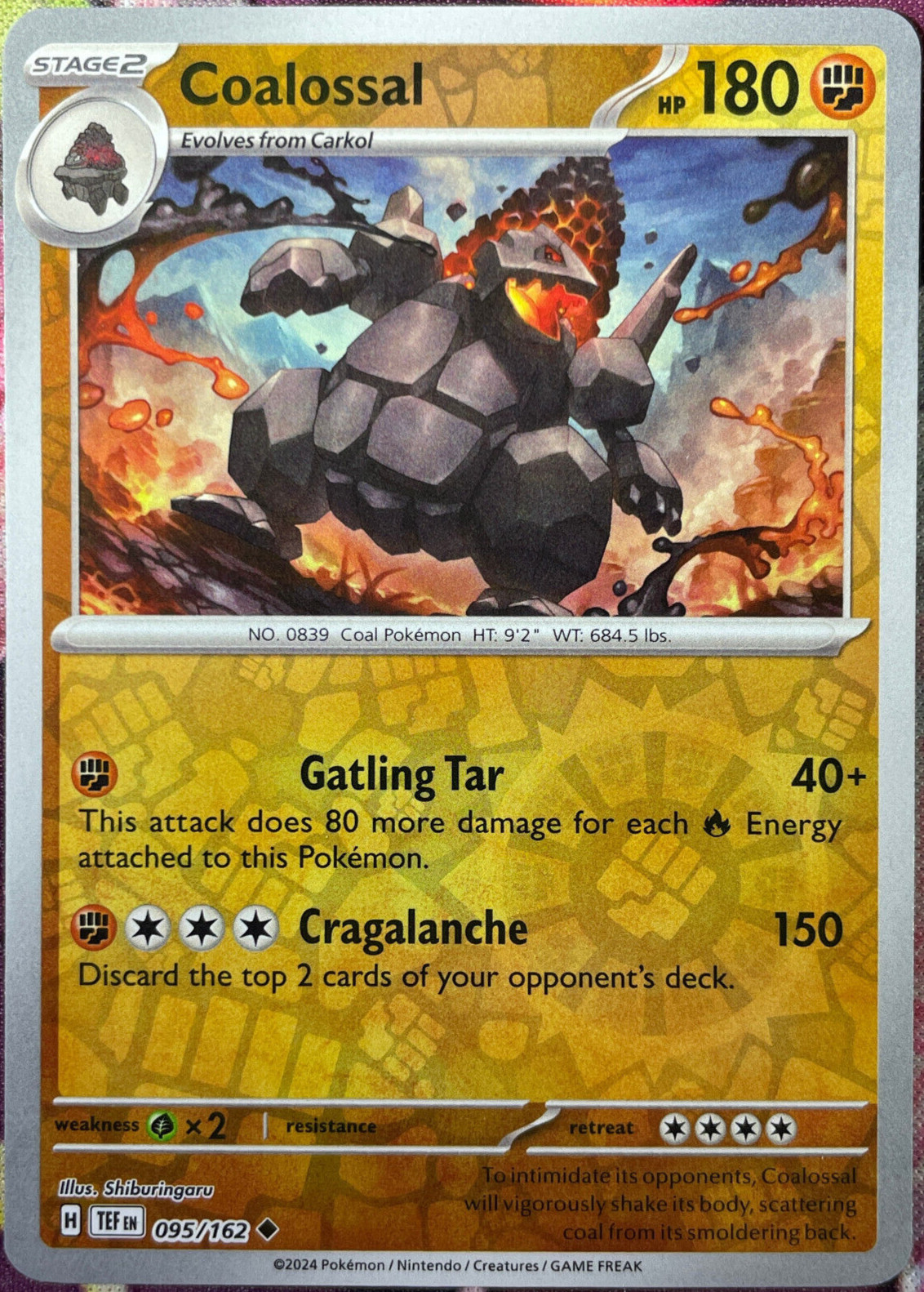 Coalossal Reverse Holo - 095/162 - Temporal Forces Pokemon 2024
