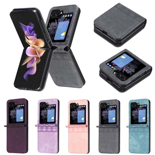 Hülle für Samsung Galaxy Z Flip 5 4 3 Leder Case Handyhülle Cover Schutzhülle - Picture 5 of 24