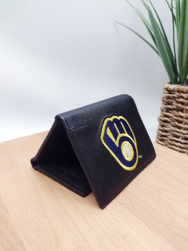 Milwaukee Brewers Black Wallet MLB Embroidered Leather Billfold - Picture 4 of 4