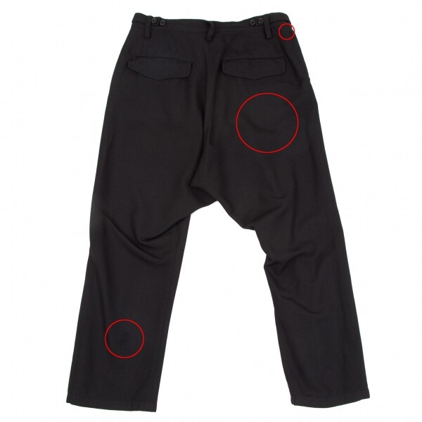 Yohji Yamamoto NOIR Rayon Wool Dropped Crotch Pants Size 1(K Yohji Yamamoto NOIR Rayon Wool Dropped Crotch Pants Size 1(K