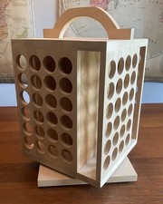 96 Hole Wooden Rotating Craft/Makeup/Essential Oil Bottle Holder Stand Rack