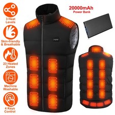 Heated Vest 23 Heating Zones With 20000mAh Battery Pack Electric Heating Vest US