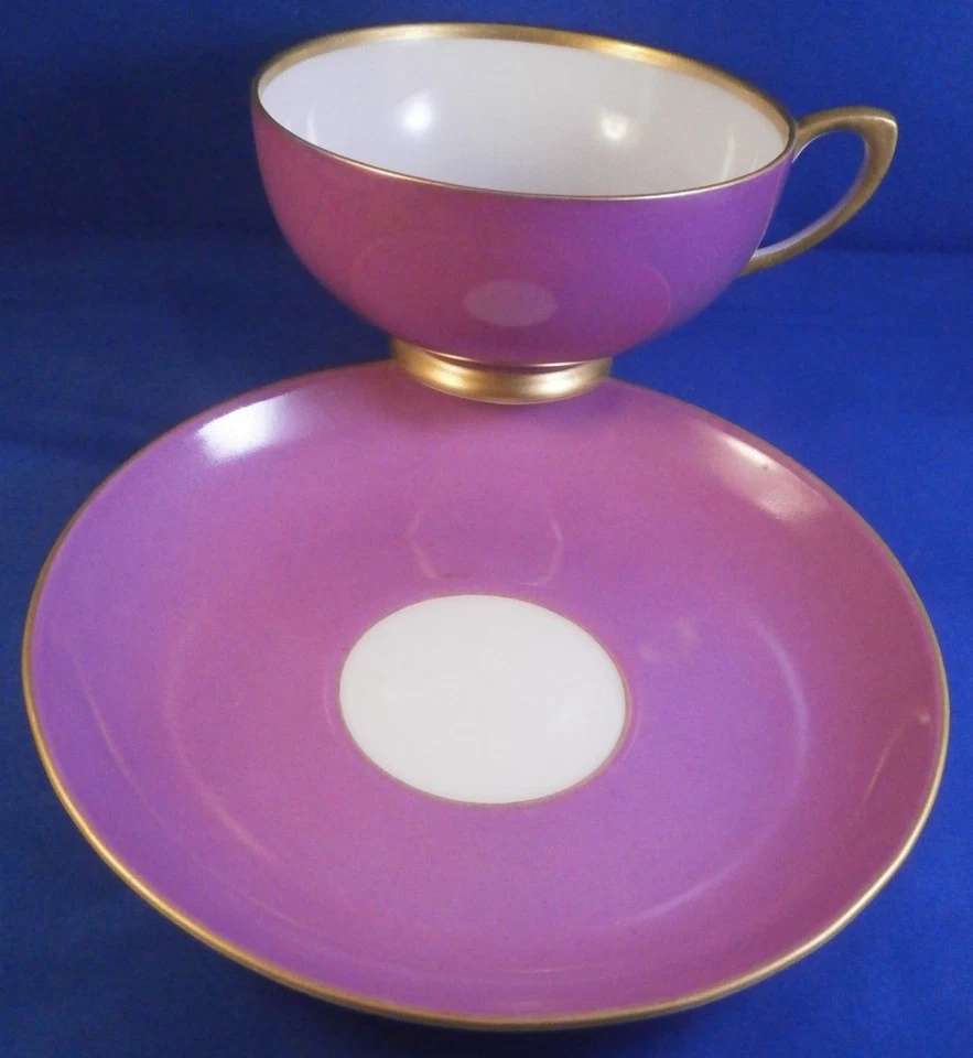 Antique KPM Berlin Porcelain Elisabeth Pink Cup & Saucer Porzellan Tasse 2nd - Image 2 of 4