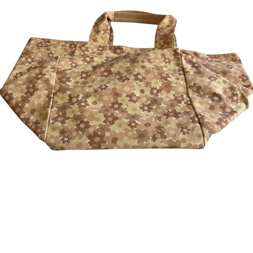 Poppy & Peonies XL Tote Bag Vegan Leather Pockets Beach Weekend Excellent T - Picture 8 of 21