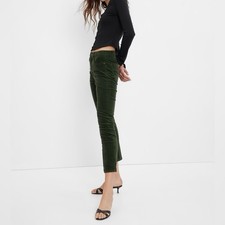  GAP "Vintage Slim High Rise  Green Straight Holiday Christmas Corduroy Pants 8