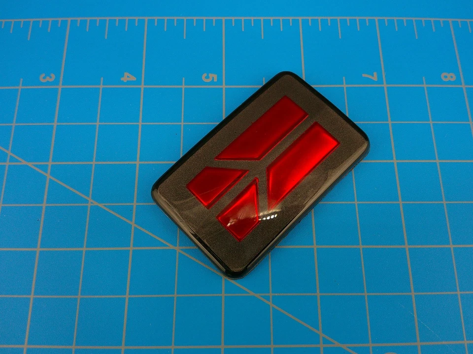 De colección OLDSMOBILE Emblema Calcomanía Insignia Coche Genuino Rojo Brillante Clásico Retro GM Foto 4 de 4