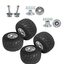 4-Pack 5" Go-Kart Wheel Set: 10x4.50-5 Front 11x7.10-5 Rear Tires w/ 3-Lug Rim