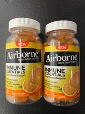 2x Airborne Immune Essentials Daily Immune Support Zesty Orange Flavor 132 Gummy