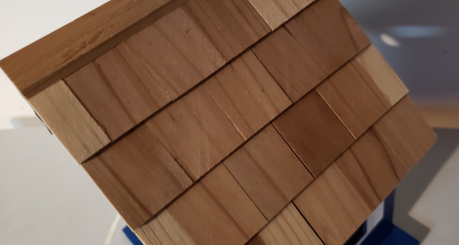 Home Bazaar Architectural Bird House Blue White Finches Aviary