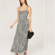 Proenza Schouler Black Wrap Maxi Dress Size 2 Vacation Sundress Designer $550