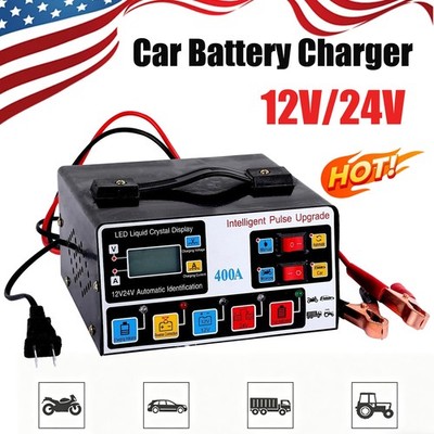   Car Battery Charger with Smart Pulse Repair for 12V/24V Battery for Car,NEW,e