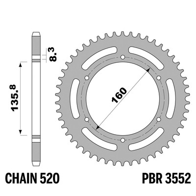 APRILIA PEGASO 600 1990-1993 Kettenrad PBR Tonhöhe 520 43 Zähne Edelstahl C