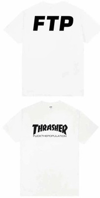 FTP THRASHER WHITE LOGO TEE T-SHIRT BRAND NEW